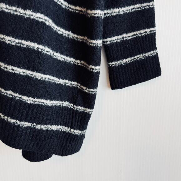 Vince soft cozy wool blend striped cardigan navy and white size large women’s - Picture 7 of 9